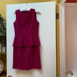 Lace sleeveless dress with peplum size 4